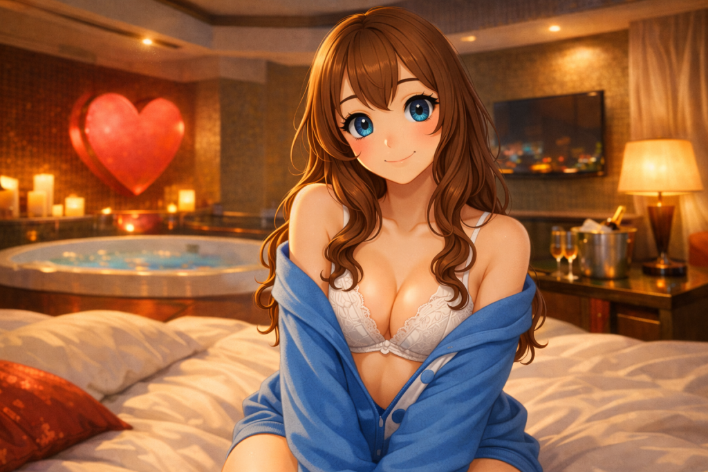 立ちんぼ女子　ラブホ室内